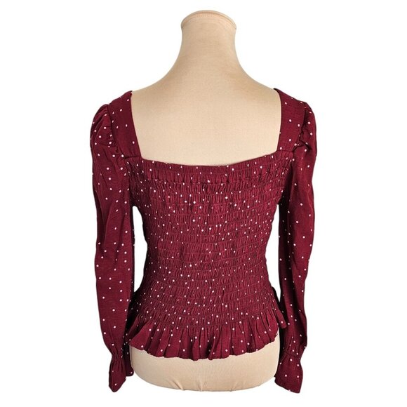 Moon River Red and White Polka Dot Blouse Sz M - Picture 3 of 6